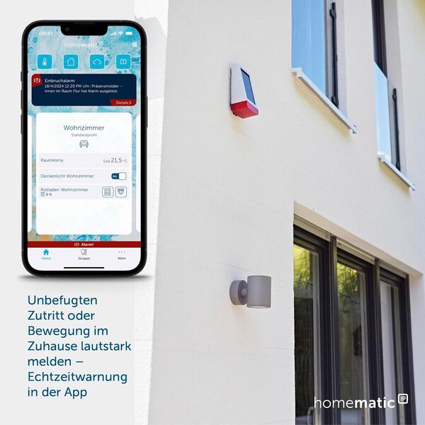 Homematic IP Sirène d’Alarme, Maison Connectée – Extérieur [Classe énergétique A+]