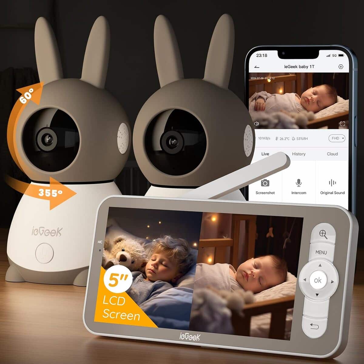 Test : babyphone 360° ieGeek 2K/3MP avec fonctions avancées