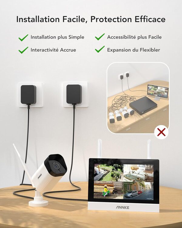 ANNKE Kit Surveillance sans Fil avec Écran LCD 7