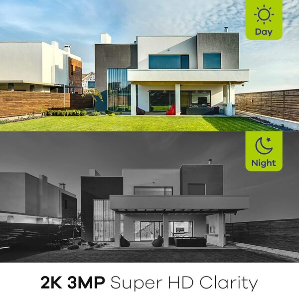 SANNCE Système de caméra de Surveillance sans Fil 8CH 5MP WLAN NVR avec 1 to, 4 x 3MP IP Caméra de Surveillance extérieure, Détection Personne, 30 Mètres Vision Nocturne avec Audio