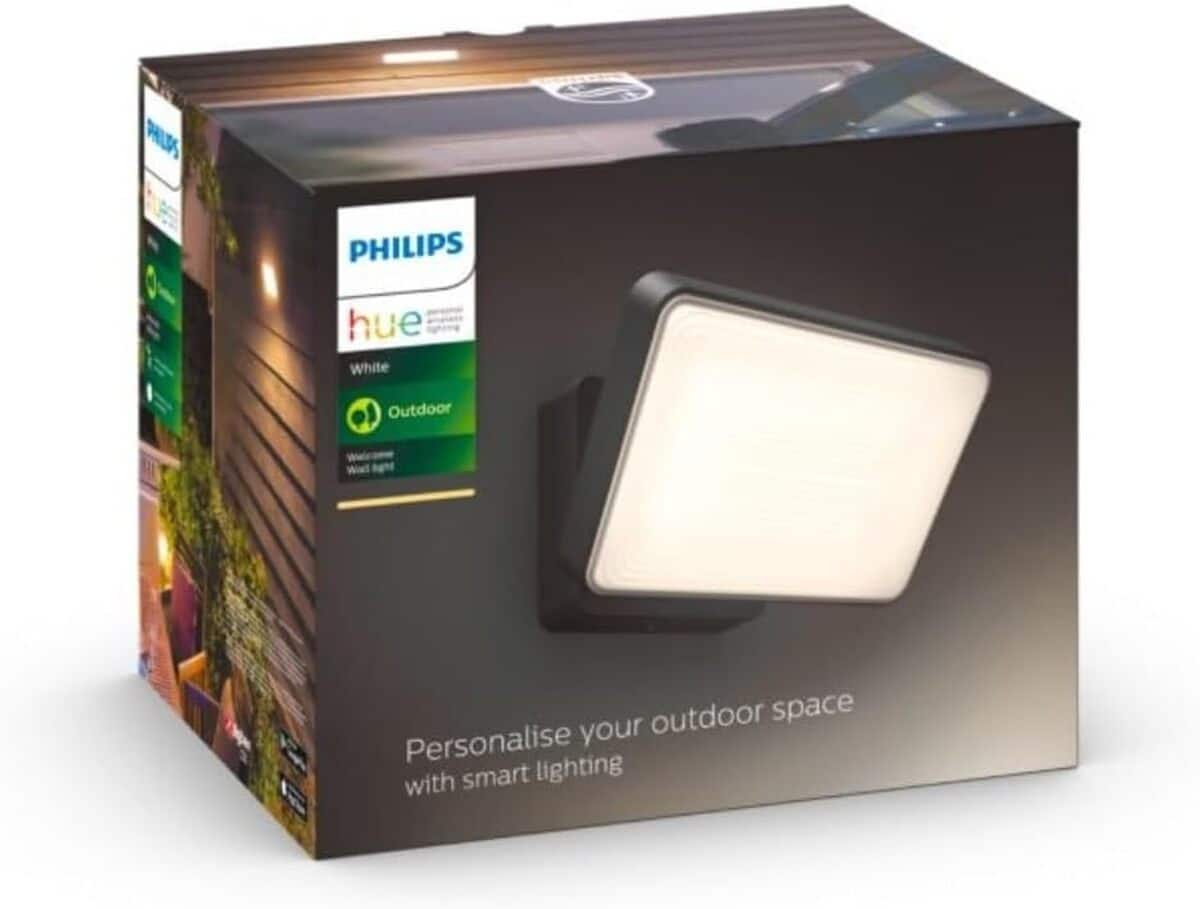 Test du projecteur extérieur Philips Hue Welcome aluminium noir