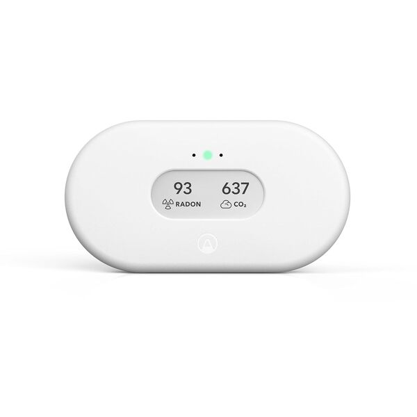 Airthings 2960 View Plus - Détecteur de Radon et de la Qualité de l’Air avec Détecteur de Particule Fine, CO2, COV, Humidité et Température, Application Mobile, Wifi et Notifications