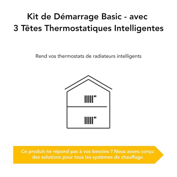 tado° BASIC Kit de Démarrage 3x Têtes Thermostatiques Intelligentes V3+ – Thermostat connecté pour régler facilement vos radiateurs – Compatible avec Alexa, Google Assistant et Siri