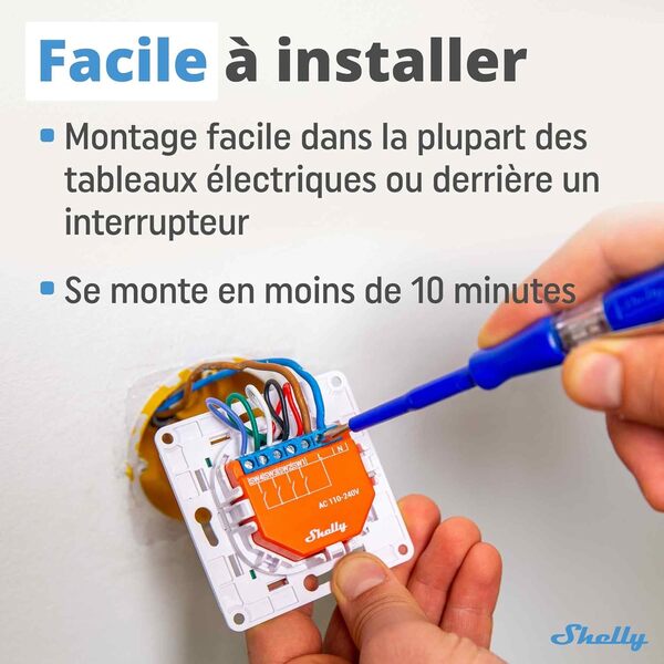 Shelly Plus i4 | Module pour Commande à Distance | 4 entrées | Domotique | Horaires et scènes intelligentes | App iOS Android | Aucun hub requis | 110-240 V AC | scripts Java [Classe énergétique A]