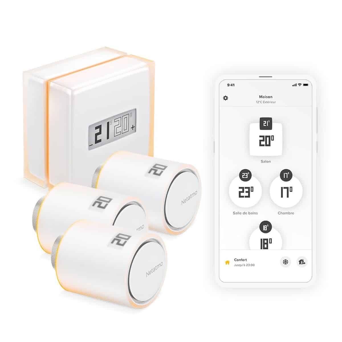Test : thermostat intelligent Netatmo NBU-NTH-NAV-EU et ses têtes connectées