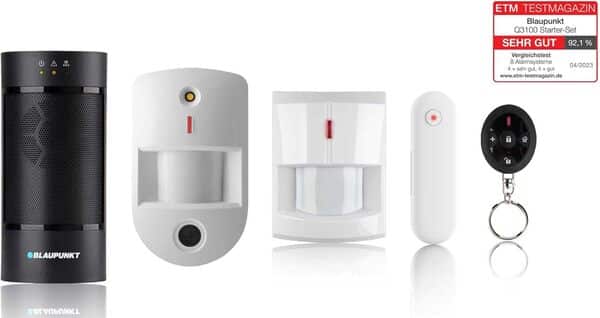 Blaupunkt Q3600 Système d'alarme sans fil pour maison/appartement avec capteur de porte/fenêtre sans fil, détecteur de mouvement, télécommande et détecteur de mouvement photo