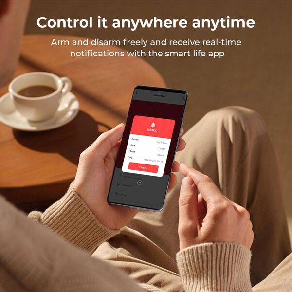 XNH Alarme Maison sans Fil, Alarme Maison Wi-FI 120dB avec App, Compatible avec Alexa et Google Assistant, pour Fenêtre, Camping-Car, Appartement et Garage