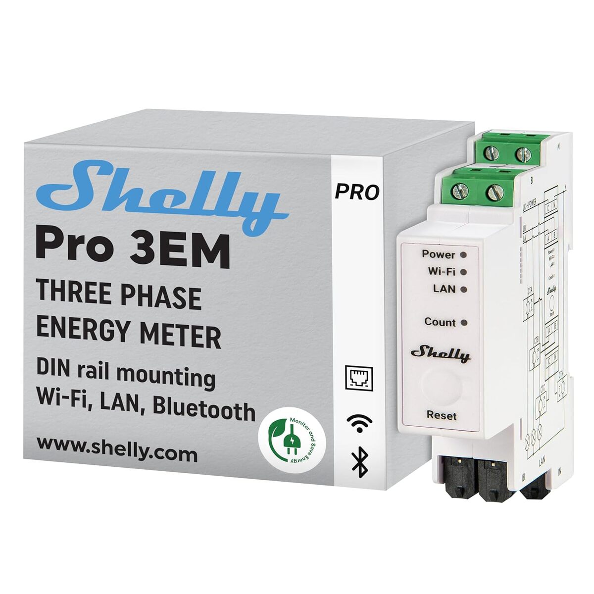 Test : shelly Pro 3EM - compteur triphasé connecté 120 A