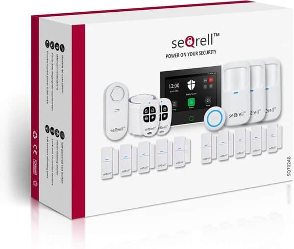 seQrell Système Alarme Maison sans fil, Kit Alarme Anti Intrusion Maison WiFi et GSM 4G avec Écran Tactile 7