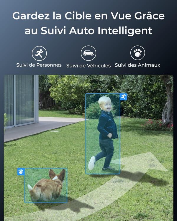 Reolink 4K PT Kit Caméra de Surveillance WiFi 6 Extérieure, 4 Caméras WiFi avec 355° Pan & 50° Inclin, Suivi Auto, Détection Intelligente, Vision Nocturne Couleur, NVR 12CH WiFi 2To HDD, RLK12-800WPT4