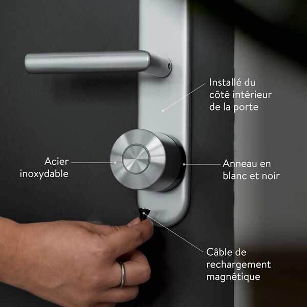Nuki Smart Lock Ultra, serrure électronique avec Bluetooth, WiFi & Matter, Intégration domotique facile, Déverrouiller la porte à distance, avec 3 modes de verrouillage différents