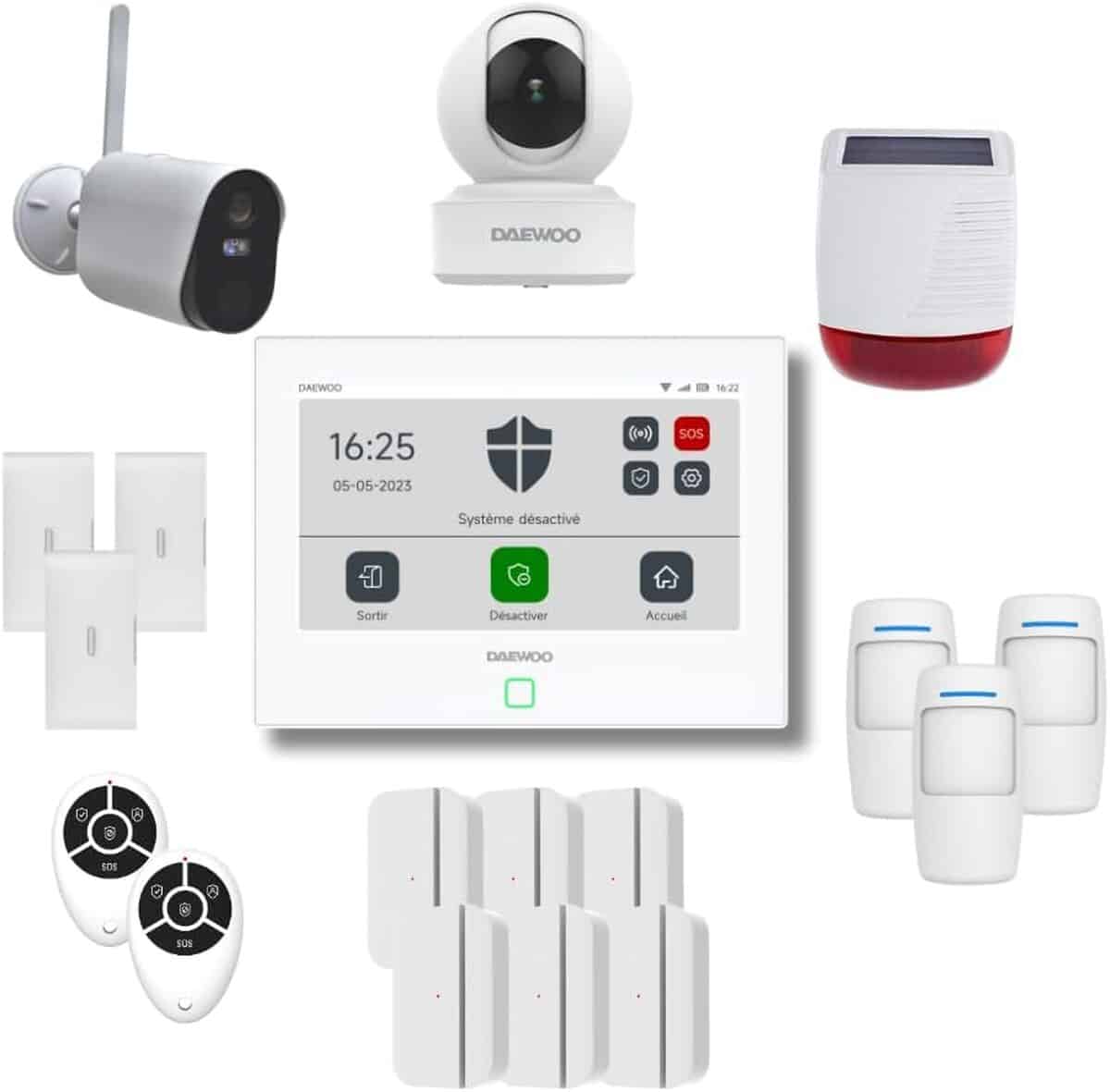 Test du système d'alarme Daewoo AM372 : sécurité tactile à 360°