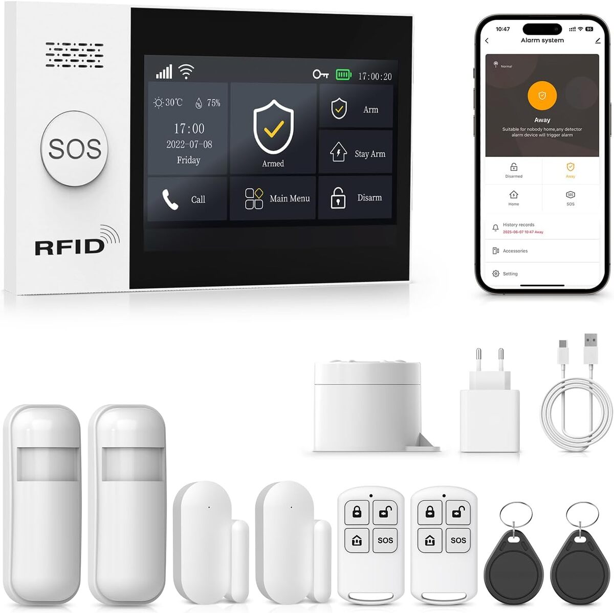 Test du système d'alarme maison sans fil Wi-Fi : sécurité connectée avec Alexa et Google