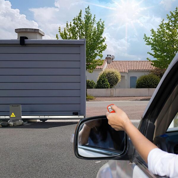 Motorisation pour Portail 370W moteur portail coulissant max. 800 kg Ouvre-Porte Automatique avec 2 Télécommandes Pour garages, Portes-fenêtres