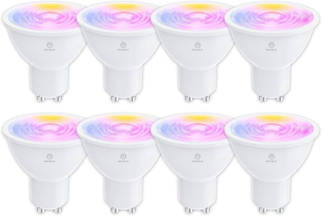 Test : ampoule connectée Antela Gu10 4, 5W RGB 8 pcs