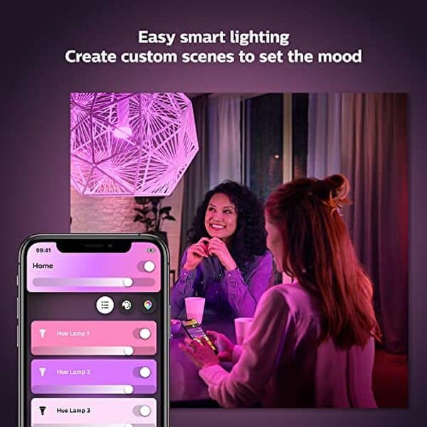 Plongez dans l'univers lumineux des ampoules intelligentes Philips Hue 1100 lumens : ambiance colorée et personnalisation assurée pour votre intérieur