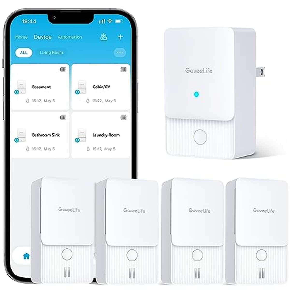 Test : détecteurs d'eau Wi-Fi GoveeLife en lot de 4 pour la maison
