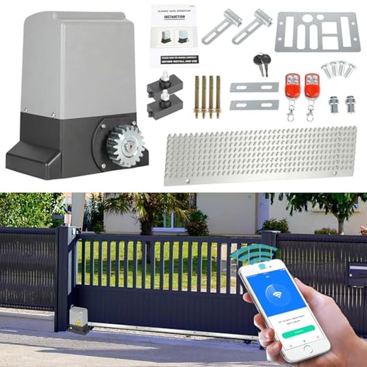 Test du moteur de portail Fiqops 550W ultrapuissant