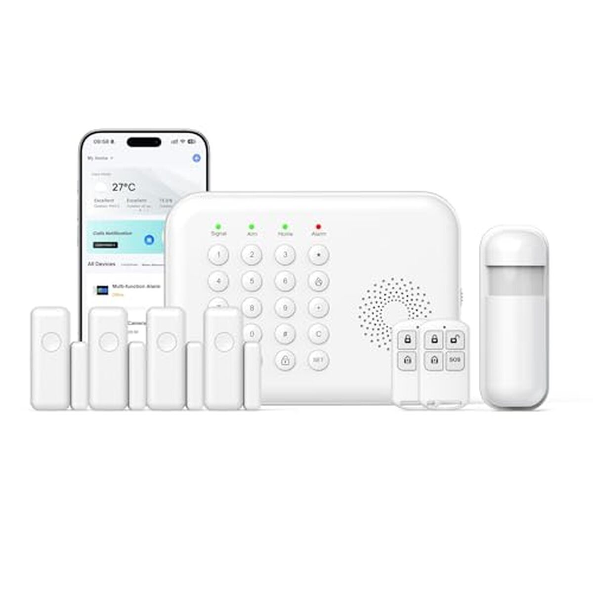 Test de l'alarme maison sans fil 8 pcs - sécurité WiFi sans frais
