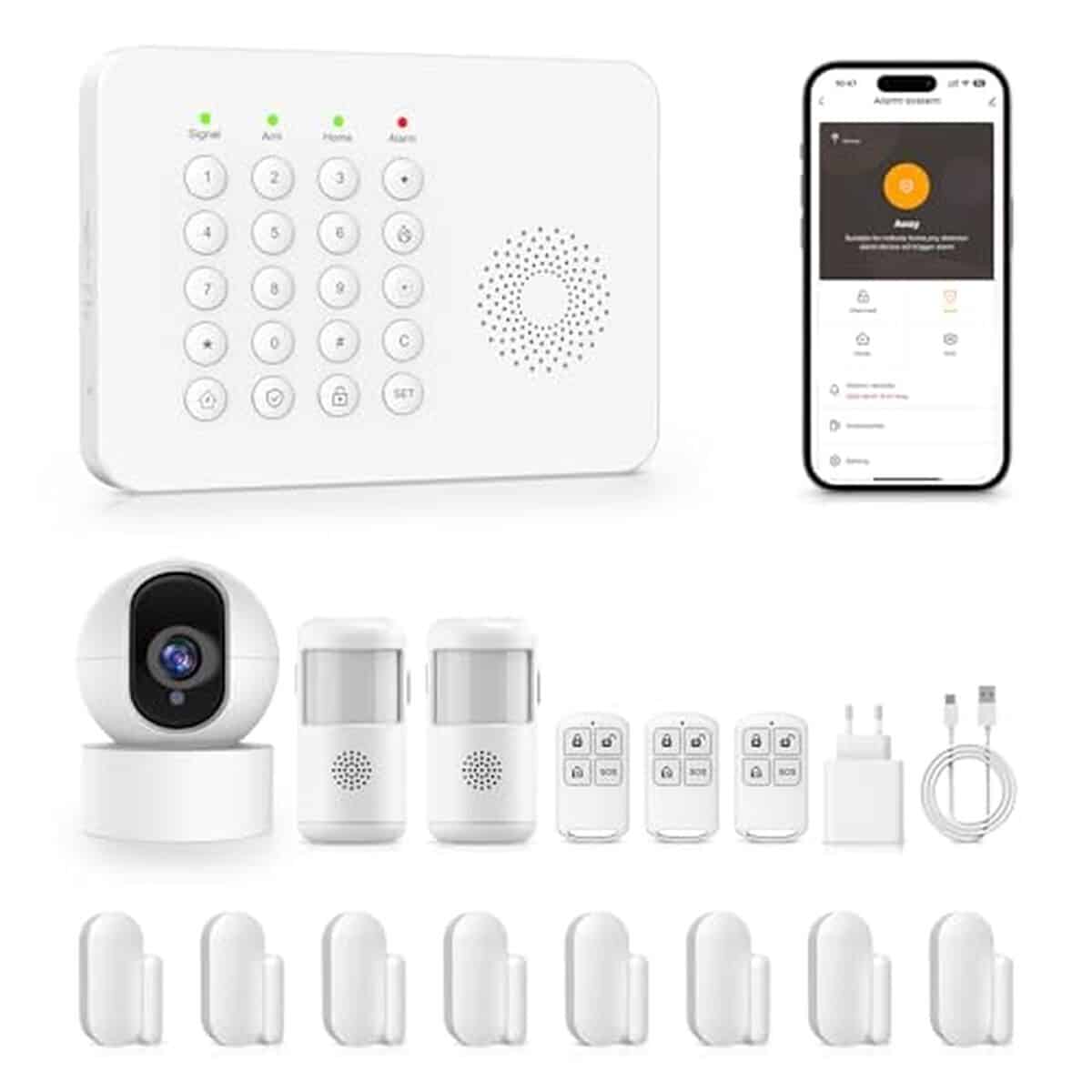 Test de l'alarme WiFi/GSM sans fil avec caméra 1080P pour maison intelligente