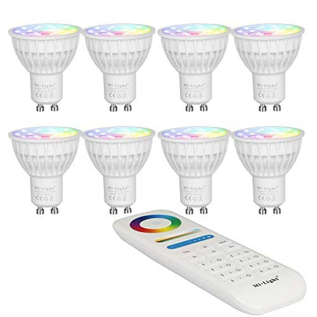 Test des ampoules LED RGB+CCT Milight avec télécommande