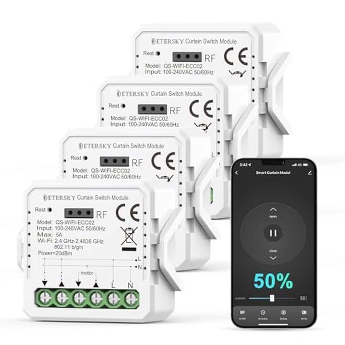 Test : module de volet roulant intelligent Etersky avec pourcentage WiFi et compatibilité Alexa