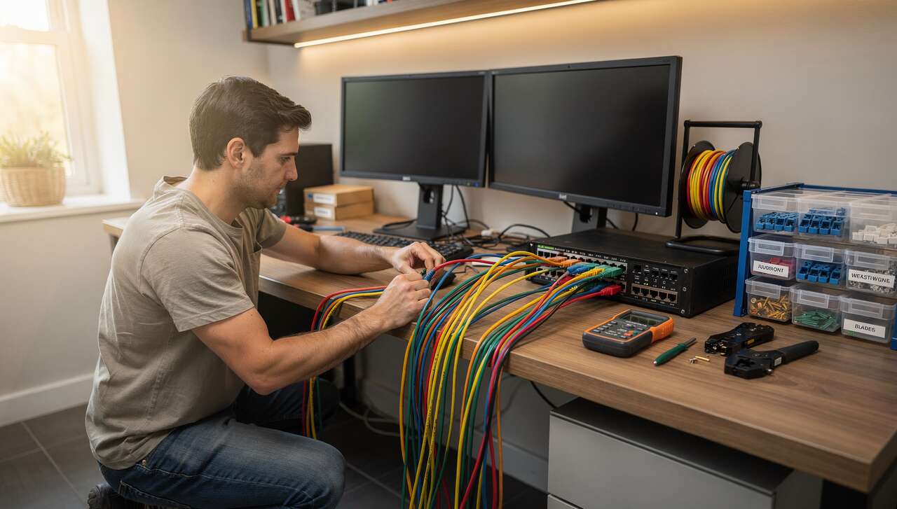 étapes pour poser le câblage réseau