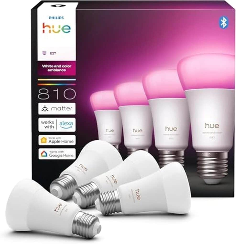 Test : ampoule led philips hue a60 connectée, pack de 4