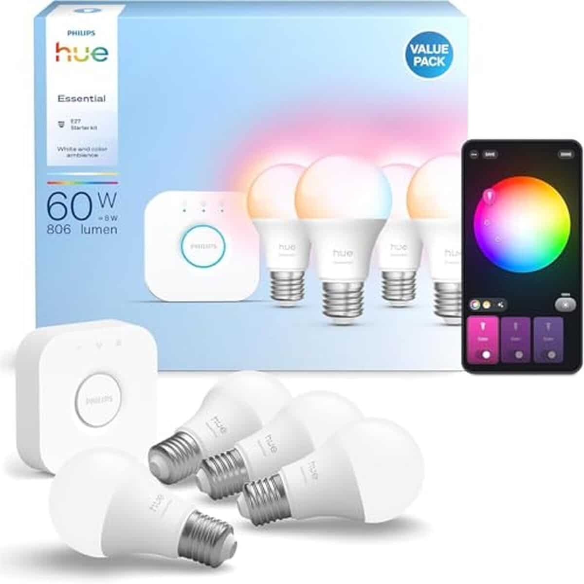 Test : kit de démarrage philips hue essential - ampoules connectées et bridge