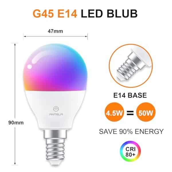 Découvrez notre test détaillé de l'ampoule connectée antela G45 E14 4.5W RGB+CCT : performances, compatibilité et avis d'utilisation. 