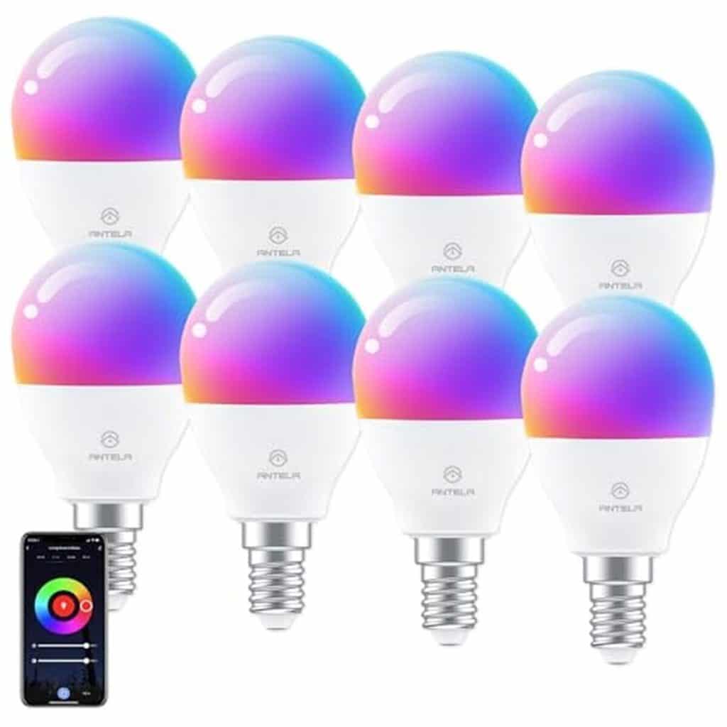 Test : ampoule connectée antela g45 e14 4.5w rgb+cct