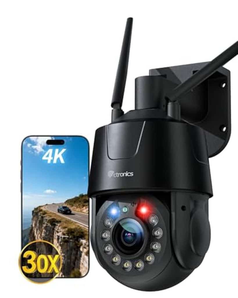 Test : caméra de surveillance Ctronics 4K avec zoom optique 30x et vision nocturne IR